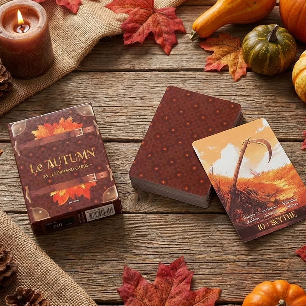 Le Autumn Lenormand Cards 9*6cm Fortune Telling & Spiritual Growth 36 Card Oracle Deck for Divination