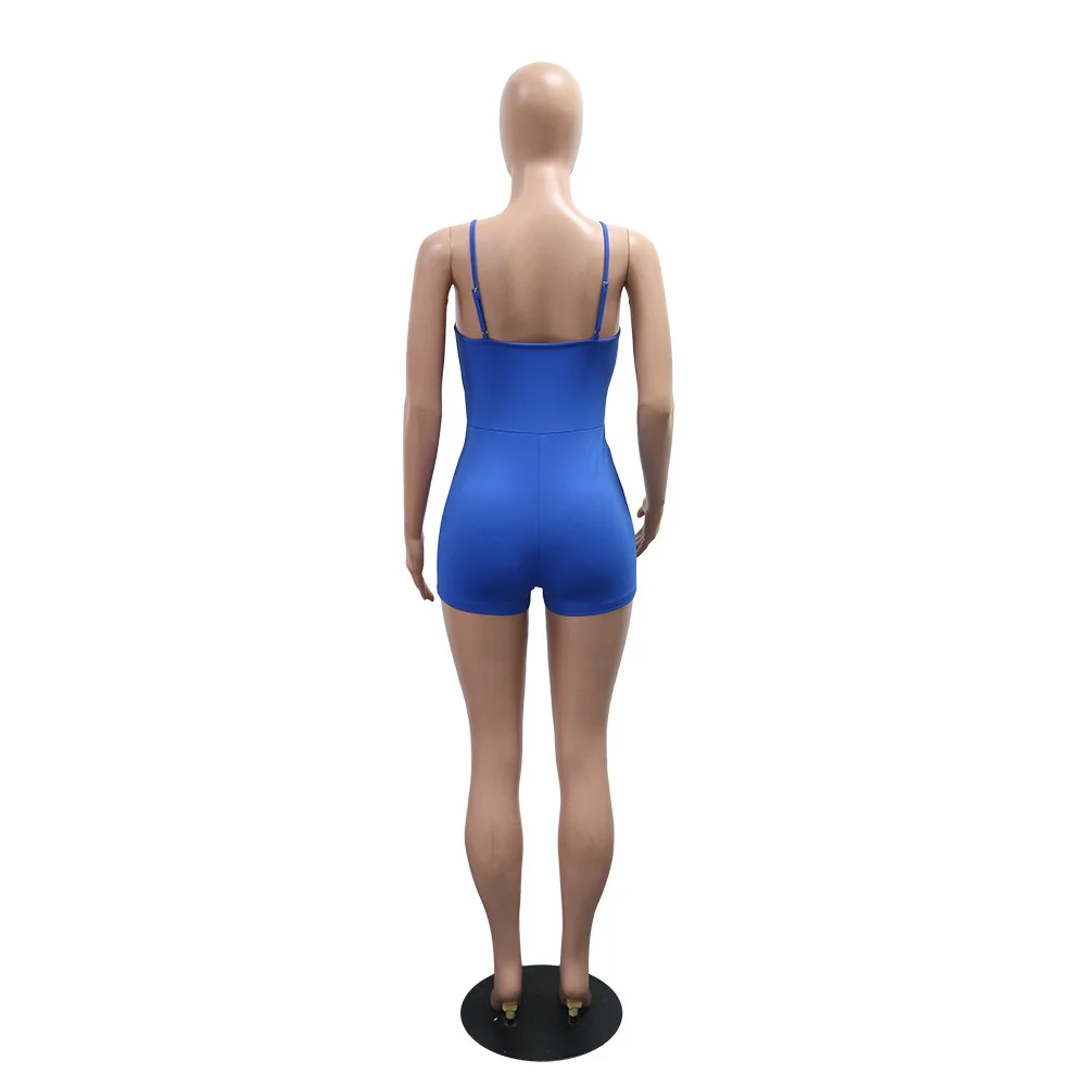 Tute corte da donna con canotta skinny solida 2025 Cinghie estive per spaghetti Fianchi pesca Tute casual slim Tute fitness alla moda