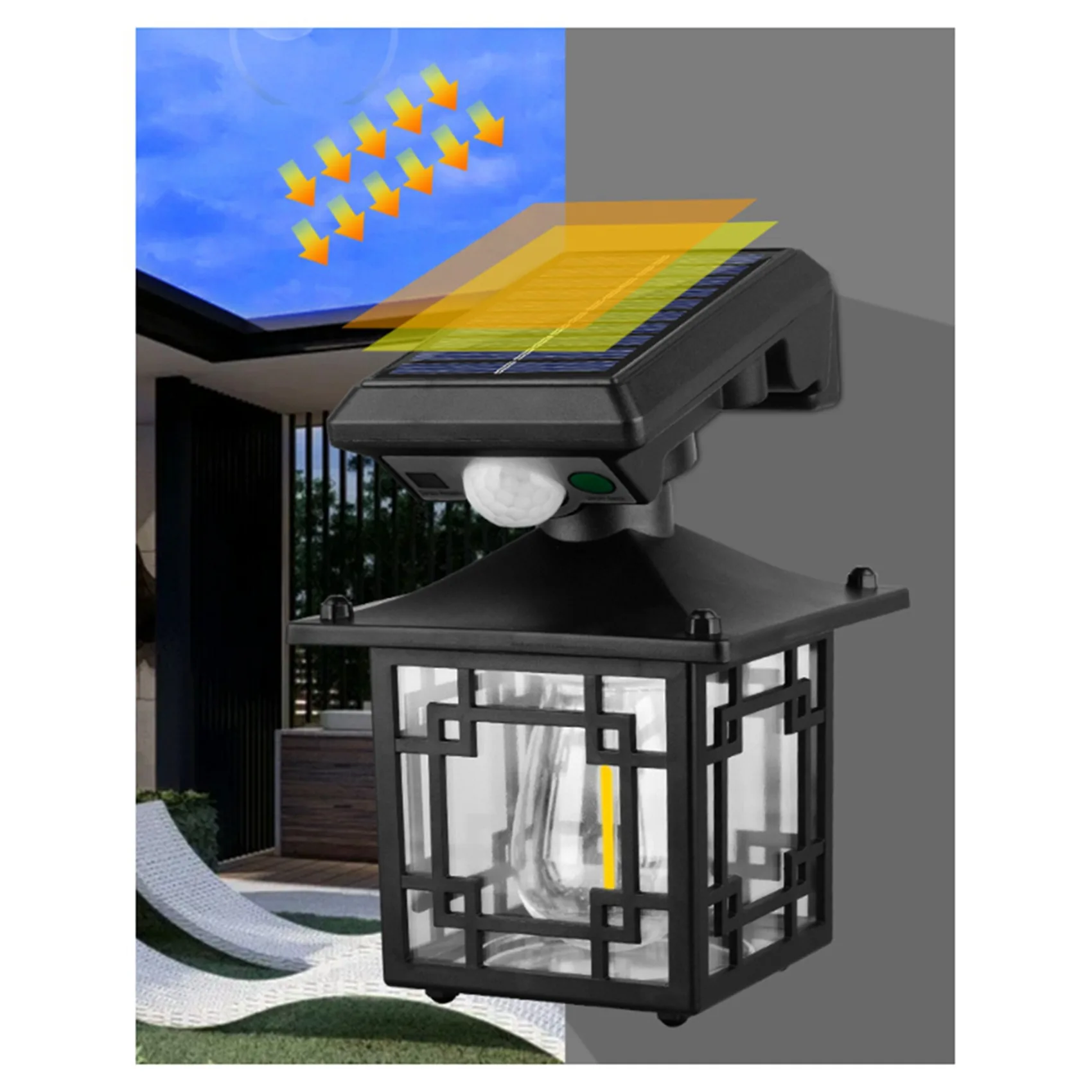 

Солнечные настенные светильники KYCOR-5X, уличные водонепроницаемые, 200 лм, с датчиком движения, для забора, 3 режима, наружные настенные бра