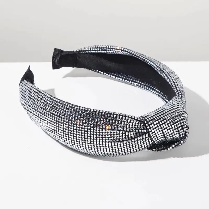 Retro-Barock-Stil, super funkelndes, vollbesetztes Diamant-Hochschädelknoten-Stirnband mit breitem Rand, Haaraccessoire für Frauen – Detail 9