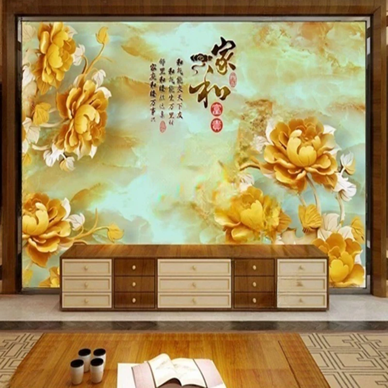 New Chinese Style Custom Mural Wallpaper Floral Design Wall Coverings for Living Room Study Home Decor Interior Background