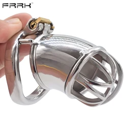 FRRK Long Penis Tube Sleeve Metal Male Chastity Cage Device Erotic Toys Sex Tooys Adult Supplies Cock Rings Sexshop for Men