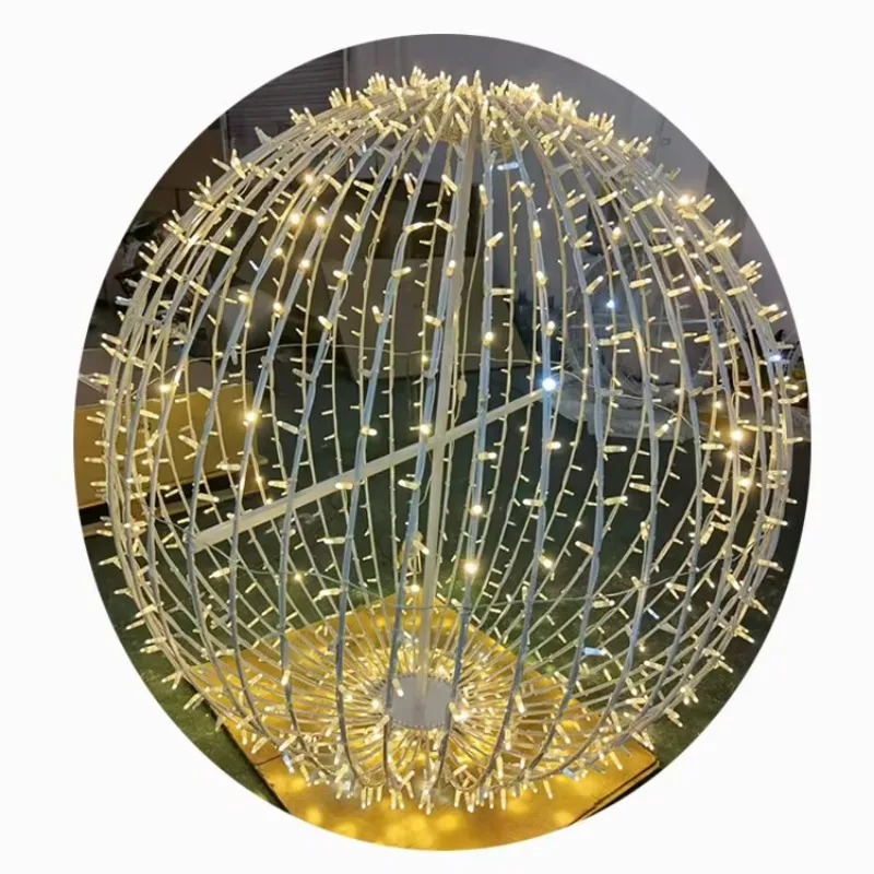 Big Light Emitting Diode Waterproof Outdoor Landscape Street Garden Hanging Christmas Lighting 3D Sphere Folding Light