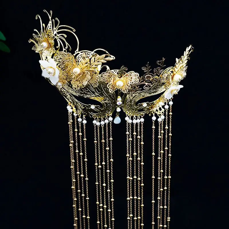 

Hanfu Mask Veil Tassel Chinese Style Princess Exotic Woman Masquerade Masks Festival Christmas Easter Halloween Party Decoration