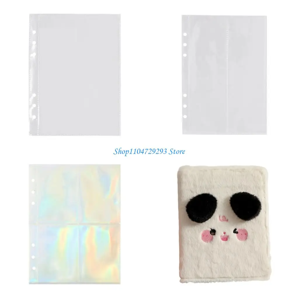 Y2GD 4 Grids Design Photo Album Soft Cover Protective Plastic Sleeves For Collectibles Embroidered Plusher Card Organizers
