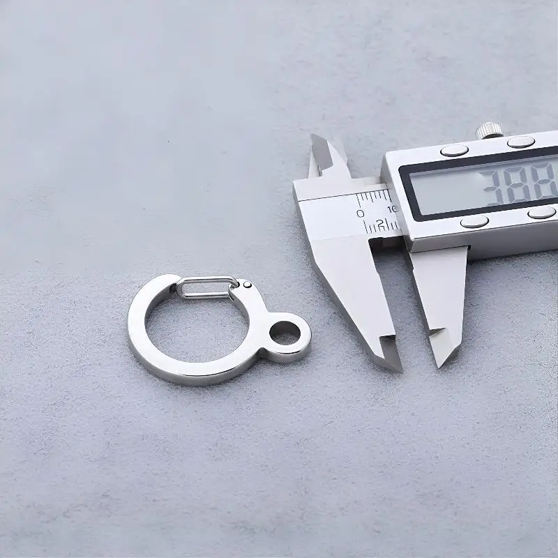 2Pcs Stainless Steel Key Ring Spring Snap Hook Carabiner Buckle for Outdoor Key Organization