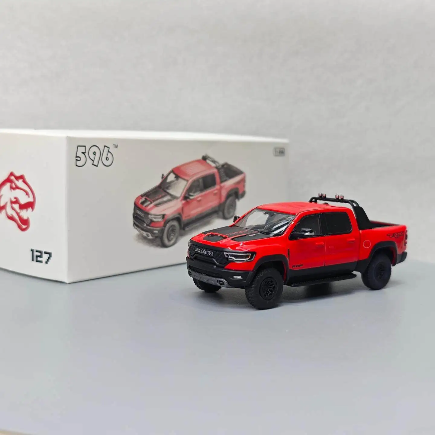 

596 1:64 Dodge Ram 1500 TRX T-Rex, Red 596-127 Top Light Delicate Diecast Alloy Car Model Collectible