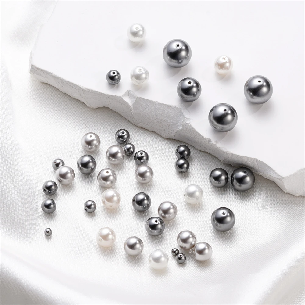 10Pcs 3-12mm Imitation Pearl Round Beads Loose Spacer Beads for Jewelry Making DIY Bracelet Necklace Earring Accessories