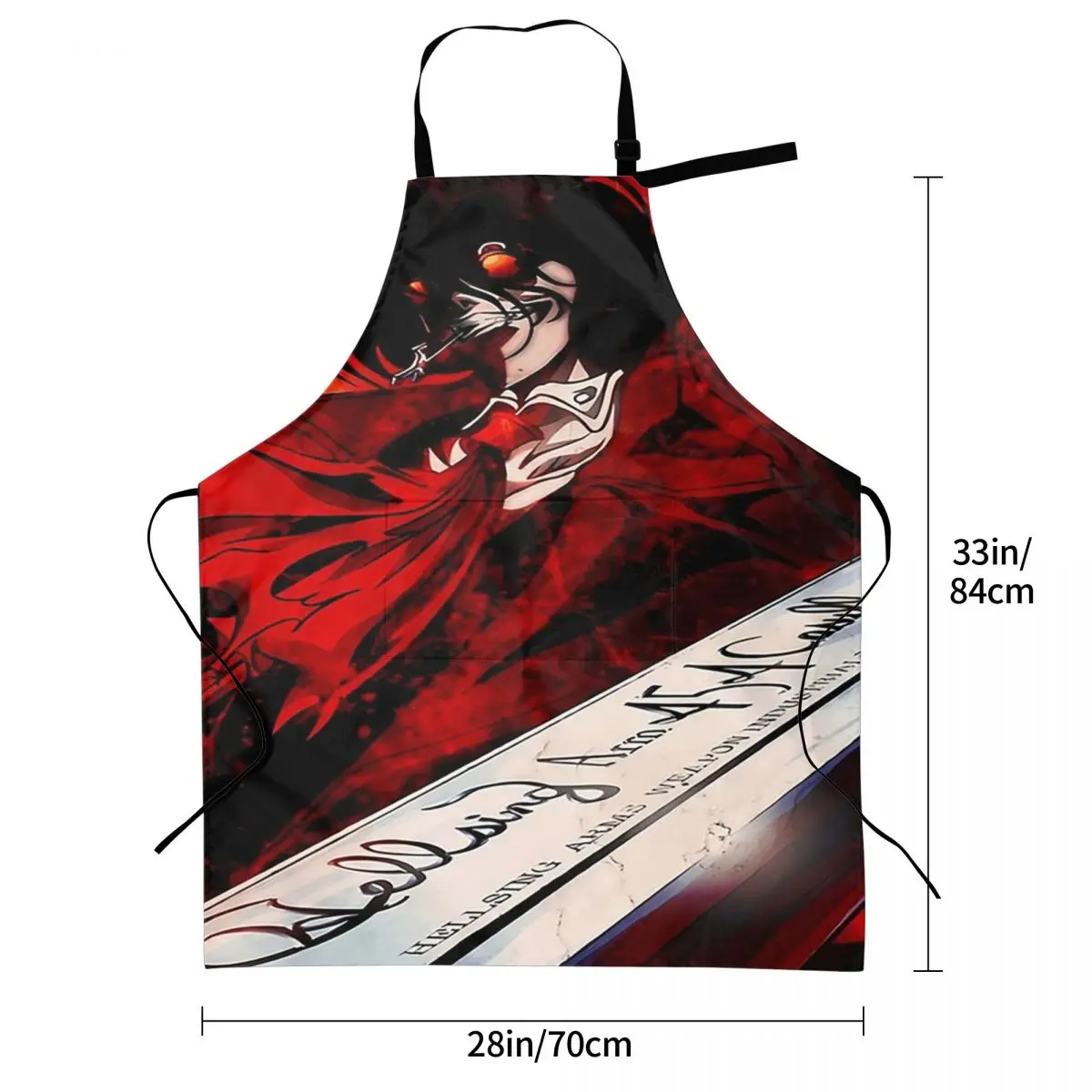 Alucard Hellsing Manga Aprons Chef Cooking Baking Tablier Sleeveless Bib Kitchen Cleaning Pinafore for Women Men Gardening