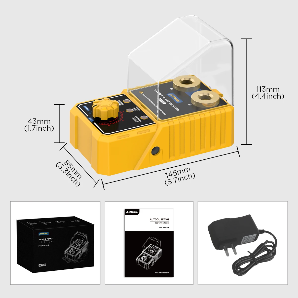 Portable Autool SPT101 Top Sale 110v/220v for 12v Vehicles Ignition System  Car Diagnostic Tools Spark Plug test