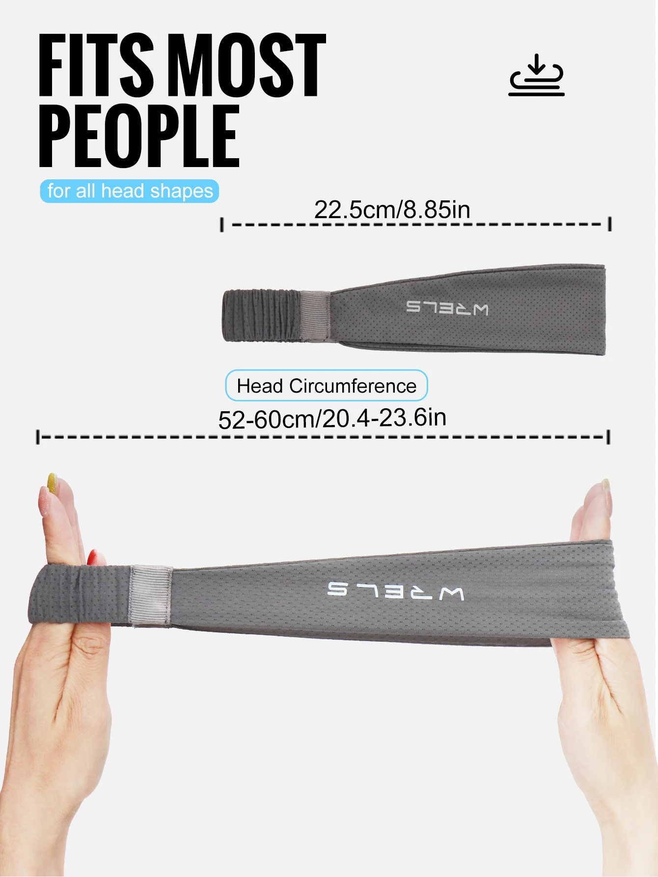 WRELS Anti-Rutsch-Sport-Stirnband für Herren und Damen, Schweißband, schnell trocknend, atmungsaktiv, saugfähig, elastisch, für Radfahren, Fitness, Laufen – Detail 8