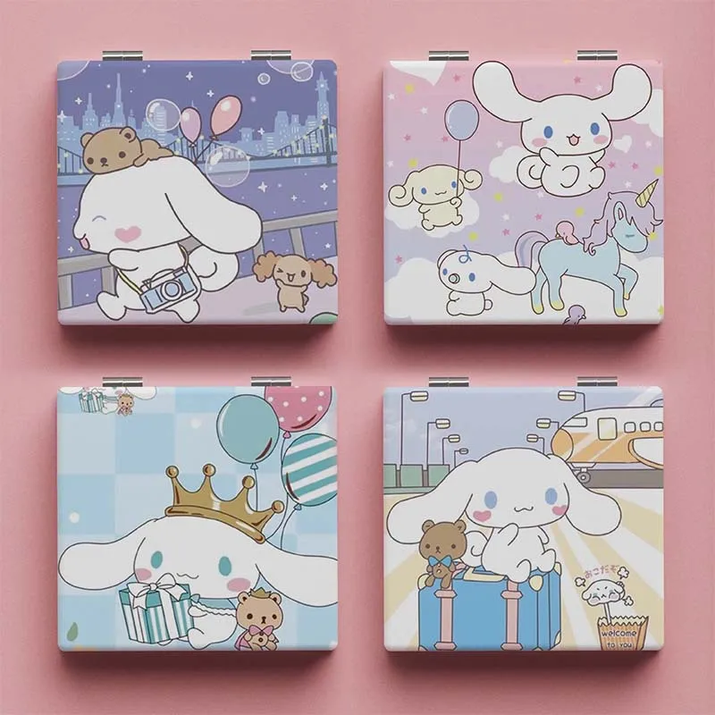 

Sanrio Cinnamoroll Anime Folding Mirrors Kawaii Portable Fold Makeup Mirrors Women Looking Glass Cosmetic Tool Gift For Friends