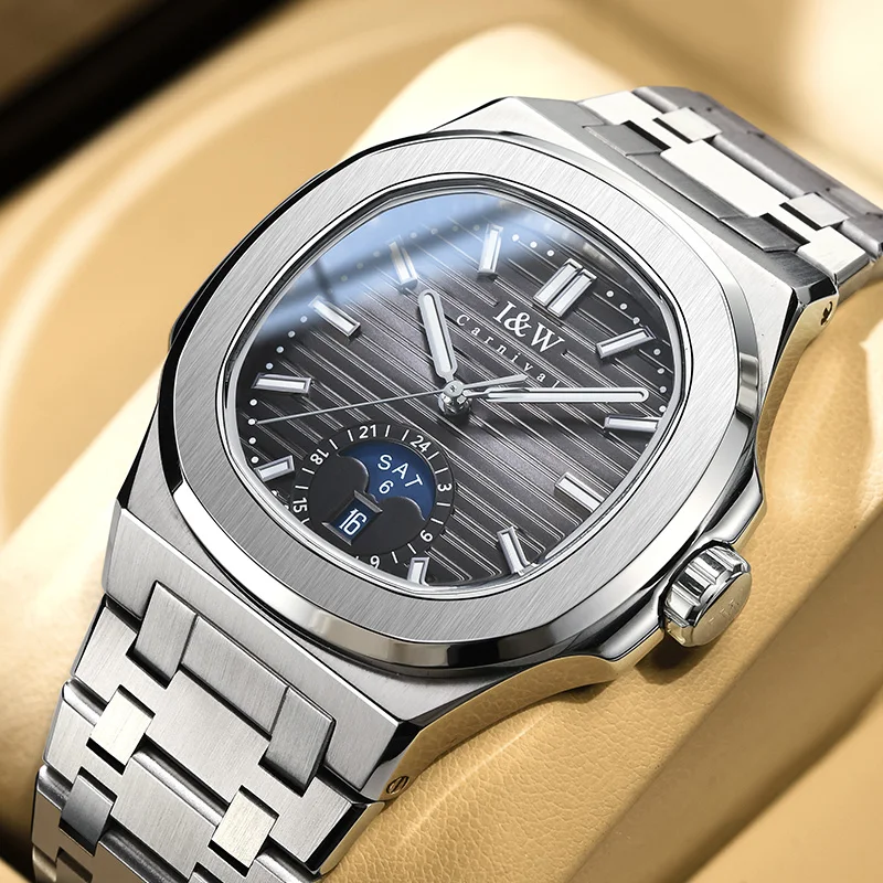 Carnival Brand IW High-End Luxury Sapphire Mechanical Watch Men Stainless Steel Imported Movement Fashion Sapphire Watches Mens