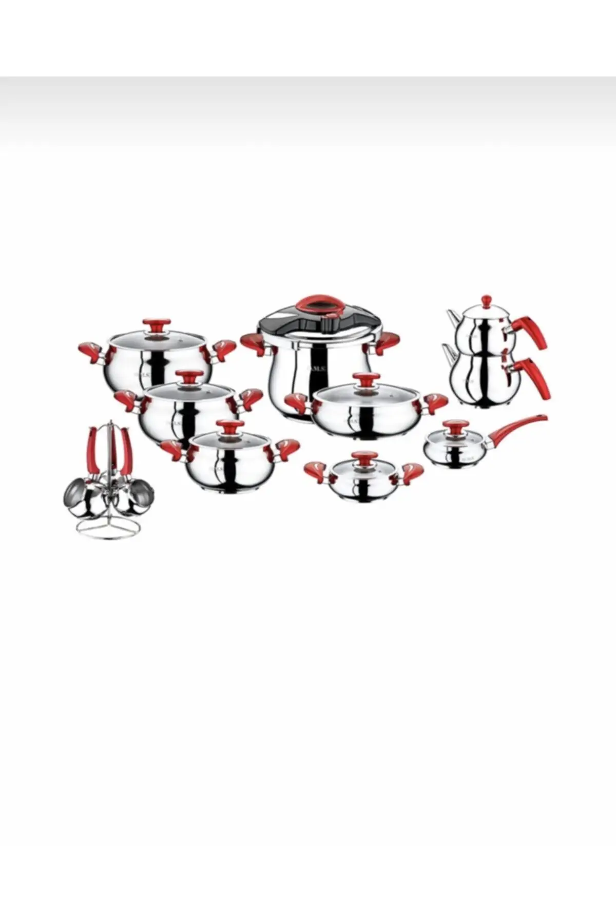 

DOLBOVI 22 piece steel dowry Set red Cookware Set