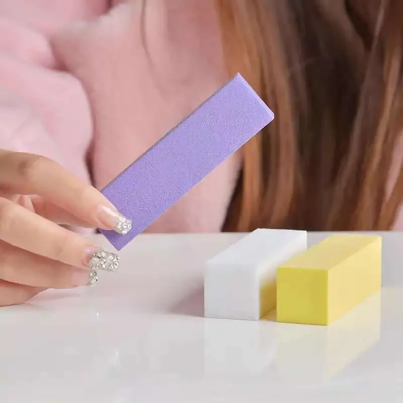 Nail Tool Set High Incidence Foam Tofu Block Frosted Polishing Four Sided Sponge Nail File High Hardness Washable