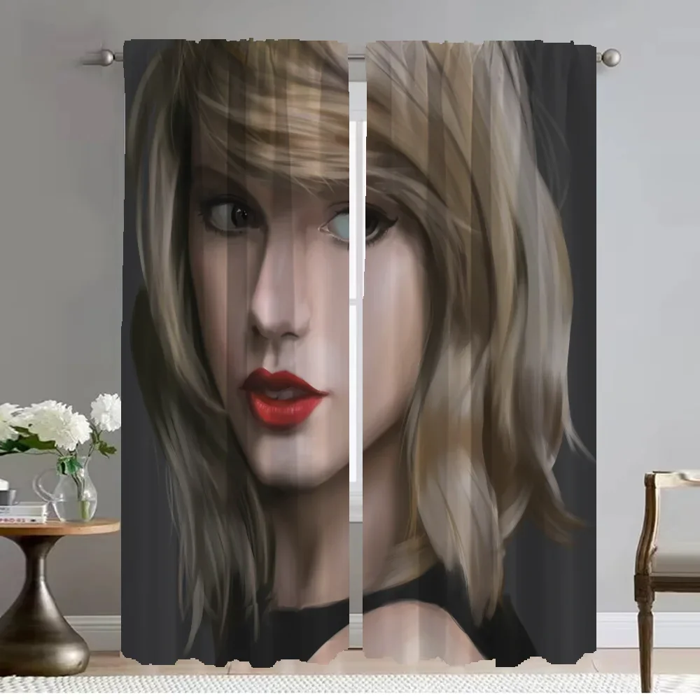 T-Taylor SwiftS Anti-mosquito Curtains for Camera Tulle for Bedroom Modern Living Room Curtains 2 Pieces Shades Partition Child