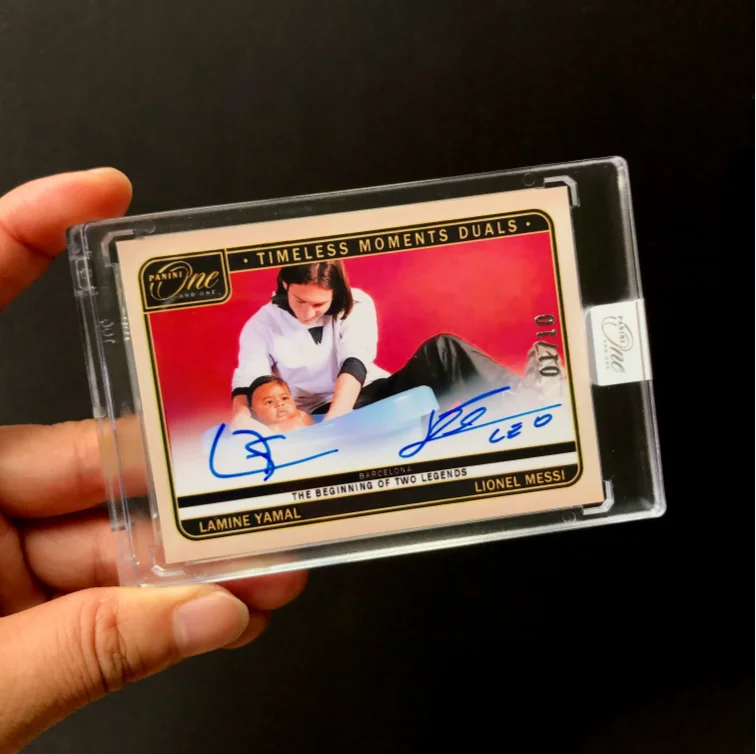DIY Handmade Panini Football Card Rare Dual Autograph Card of World Cup Champions Yamal & Messi Collectible Gift for Fans