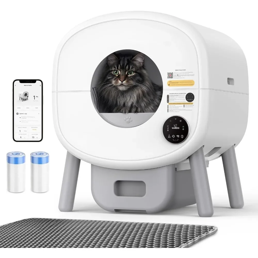 

Self Cleaning Litter Box - 85L Automatic Cat Litter Box, Smart Self Cleaning Litter Box for Multiple Cats with APP Control