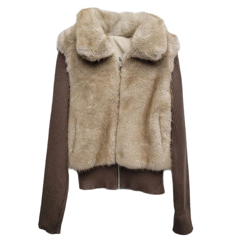 WTHT موضة المرأة أفخم تقسم متماسكة طويلة الأكمام معطف دافئ 2025 الشتاء العصرية التلبيب جاكيت زيبرا الإناث 1LS2720 #5