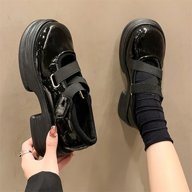 Mary Jane Woman Fashion Shoes New Spring And Autumn Japanese Pu Leather Casual Mid Heel Platform Jk Uniform Lolita Shoes