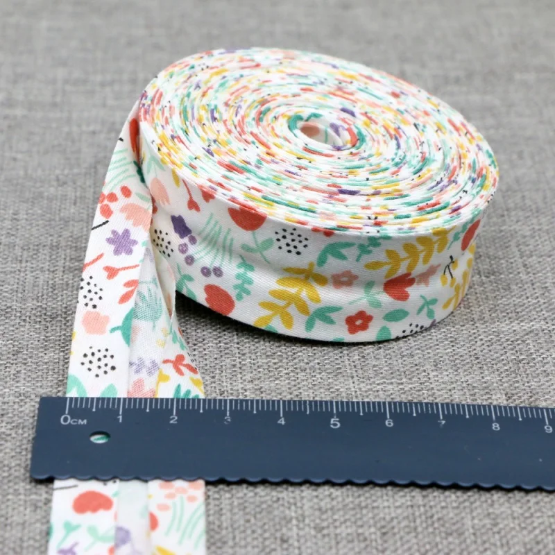 New arrived Printed Bias Binding Tape Edge cloth strip Craft DIY Apparel Sewing Ribbon, Size 25mm x 5m