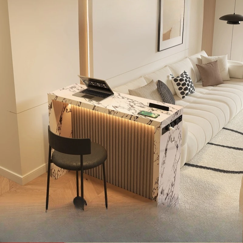 

Настенный барный стол, перегородка для гостиной, простой обеденный стол из каменной плиты для маленькой квартиры, встроенный диван в современном стиле