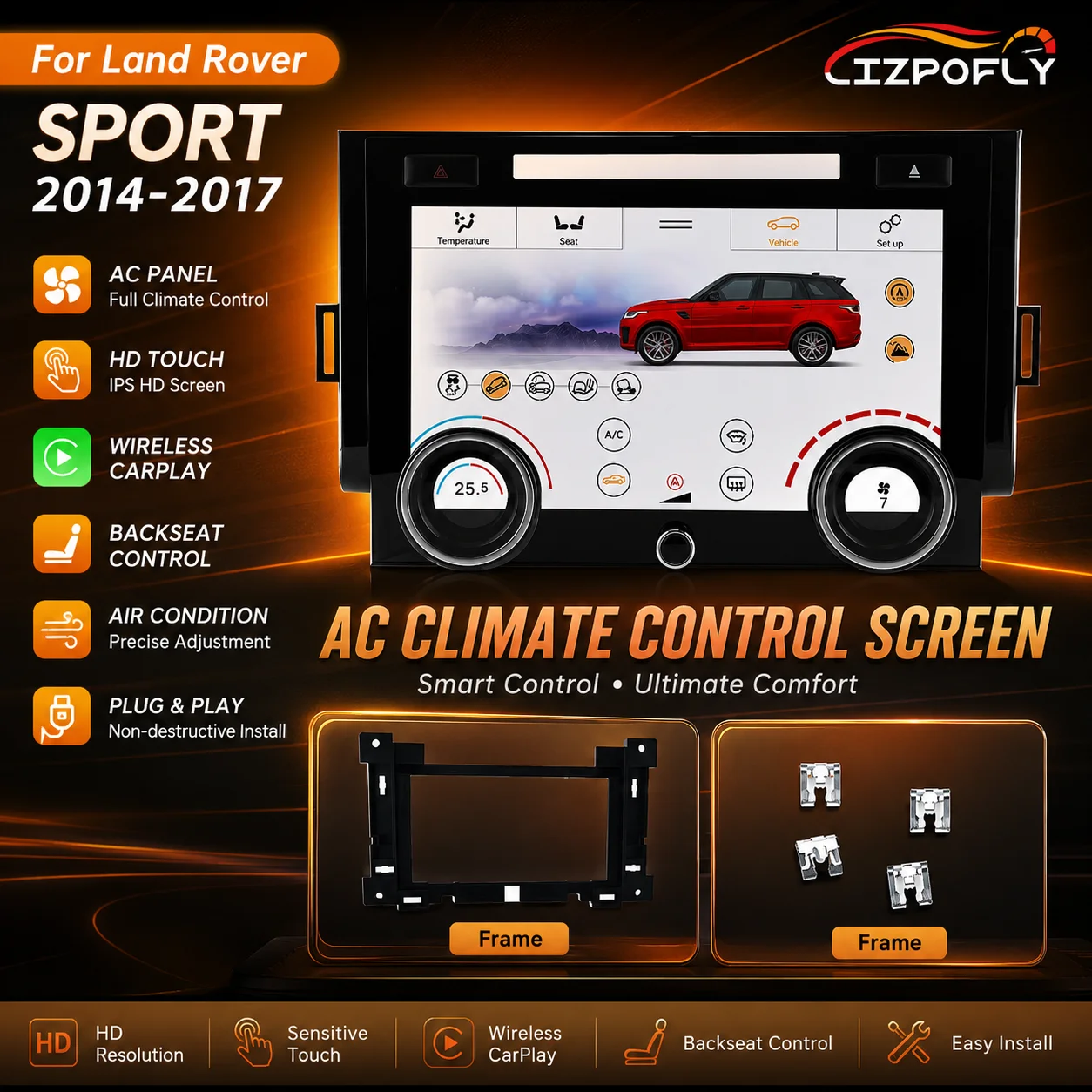 Android 13 Car Multimedia Player for Land Rover Range Rover Sport 2014-2017 Upgrade with GPS Navigation Rear View Camera Support