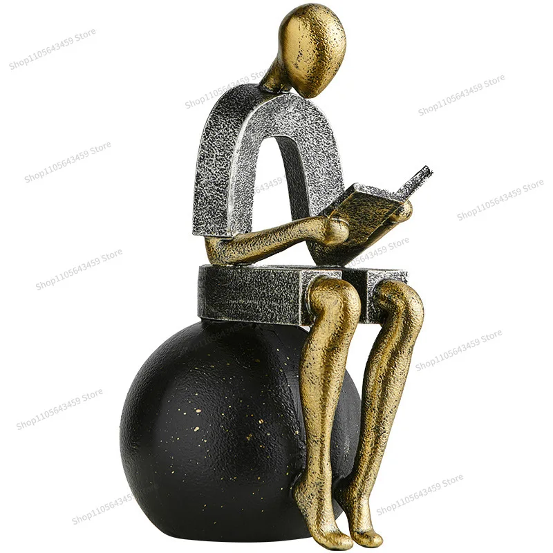 For modern art, simple characters, book thinkers, abstract resin desktop decoration