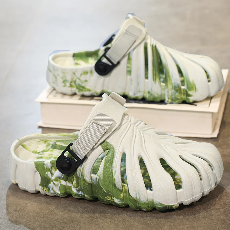  Men Sandals Hollow Clogs EVA Platform Slides Non Slip Quick Dry Beach Shower Outdoor Walking Hiking Casual Water Slippers