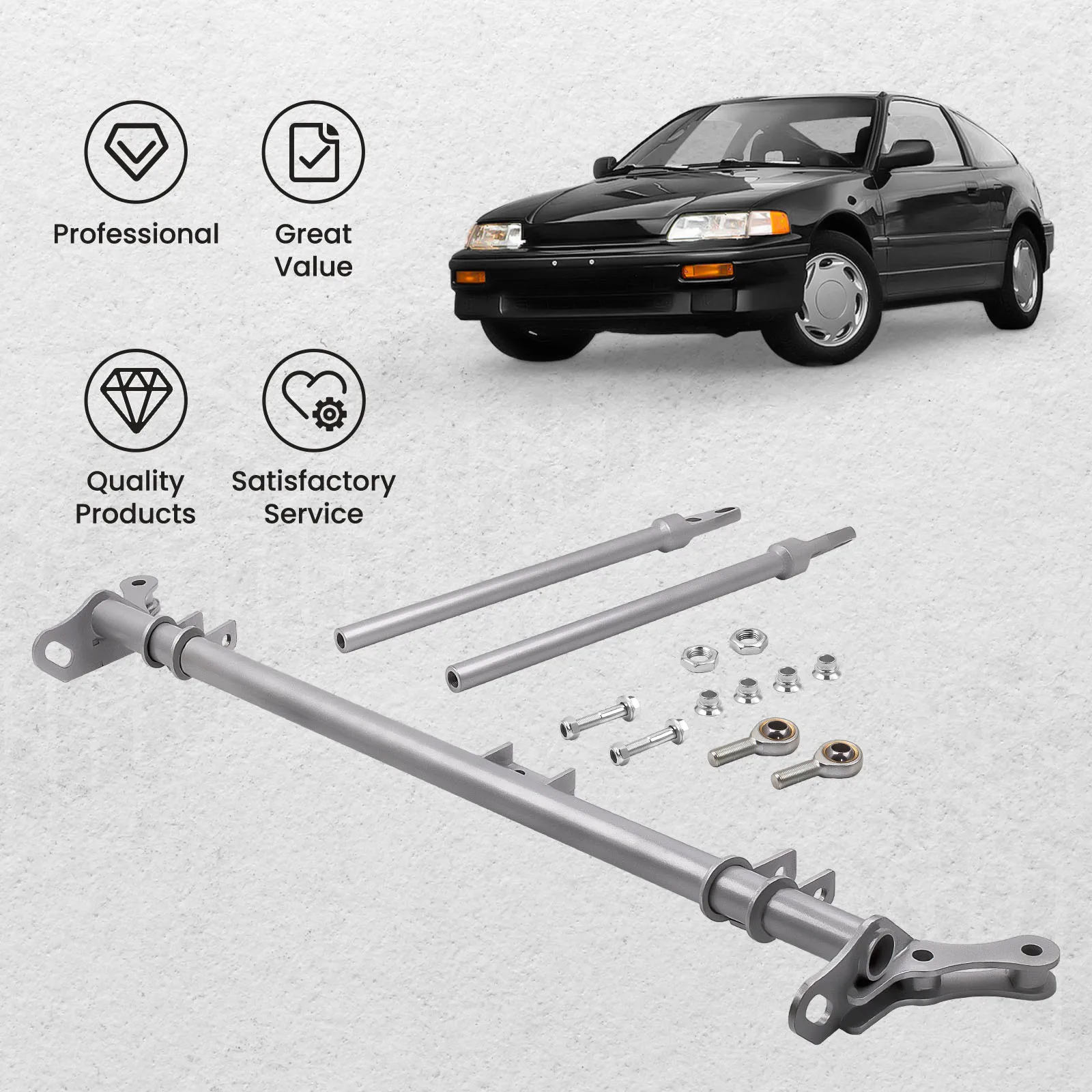 Front Competition Traction Control Tie Bar Kit For Honda Civic CRX 1988-1991