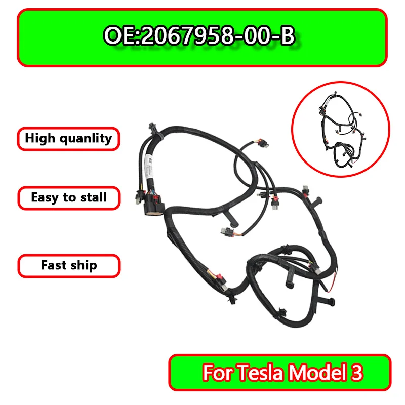 

Комплект проводки переднего радара для Tesla Model 3 2017-2021, замена, 2067958-00-B, проводка переднего бампера, 1 шт.