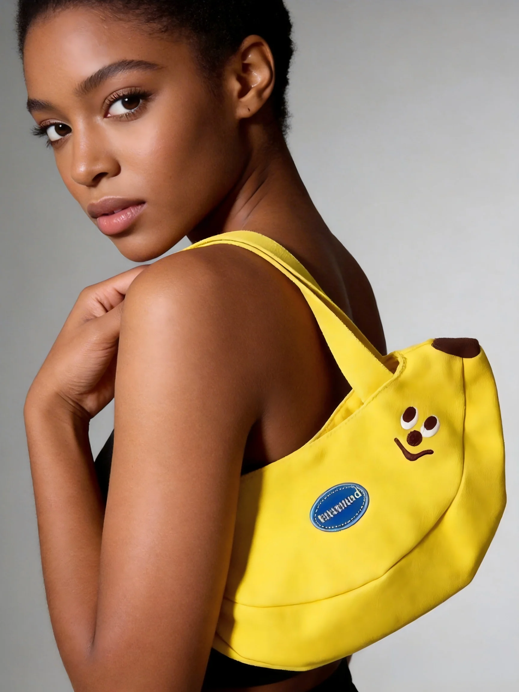 

1pc Cute Banana Embroidered Canvas Tote Bag Portable Kawaii Mini Fashion Handbag Casual Daily Bag for Women Girls