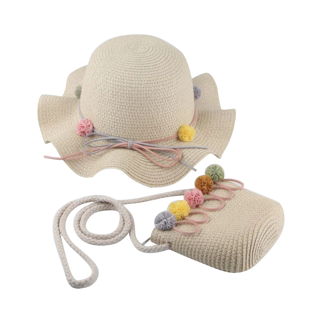 

Straw Kids Beach Lightweight Breathable Baby Hats Toddler Sun Hat Wide Brim Outdoor Travel Accessories Kids Straw Hat