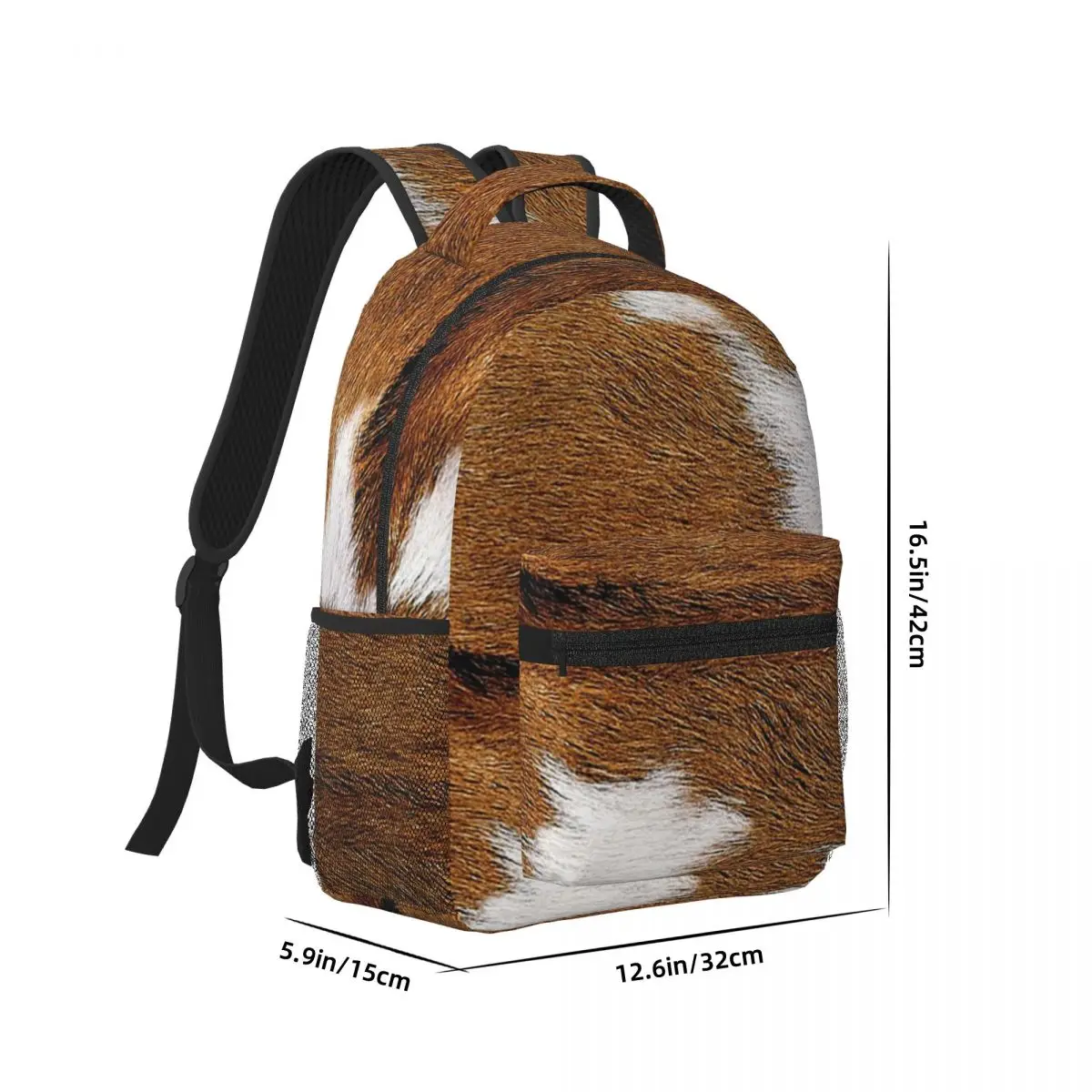 Stylish Cow Fur Cowhide Texture Cow Skin Print Patter Woman Backpacks Bookbag School Bags Travel Rucksack Shoulder Bag