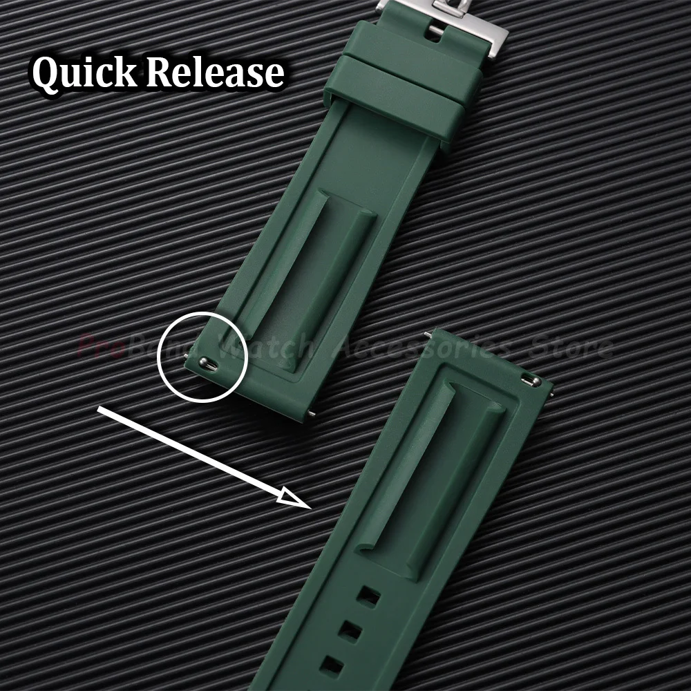Silicone Straps 18mm 20mm 22mm 24mm Sport Rubber Watch Strap for Seiko for Omega Quick Release Bracelet Yellow Orange Blue Band view 3