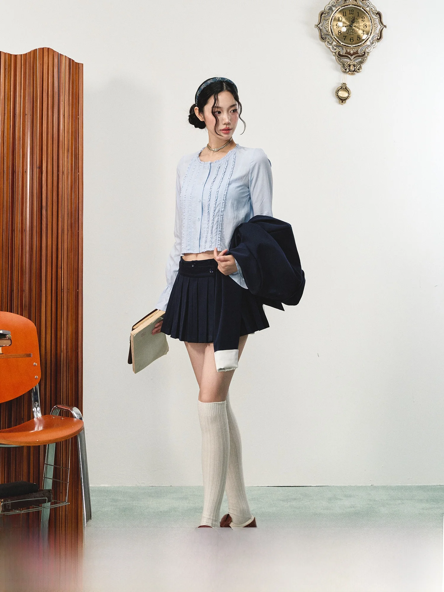 

La Lune Du Ciel Women's Casual Loose ort irt round Ne Long Sve White Autumn Top Original Design Lenzing Lyocell Fiber