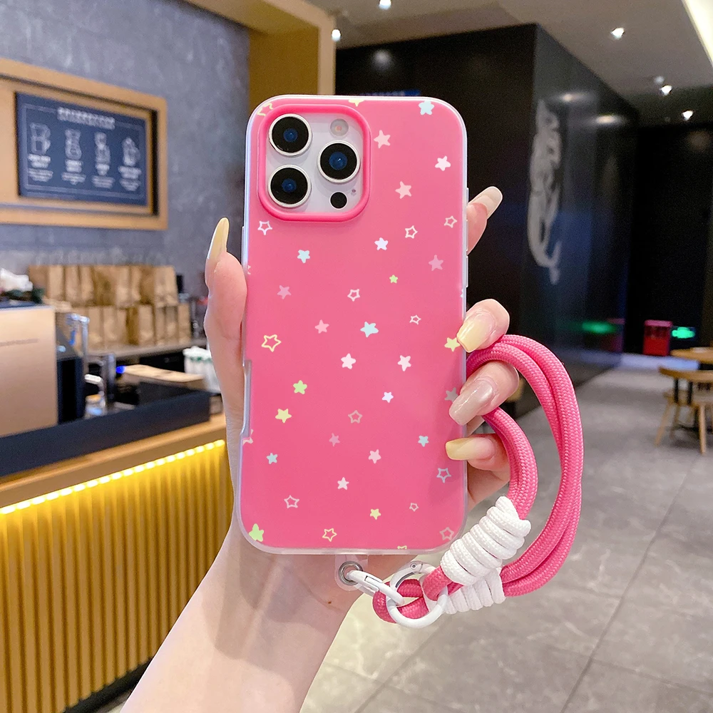 Korean Stars Wrist Strap Candy Color INS Phone Case For Xiaomi 17 Pro Max 15T Pro 14T Pro Mi 11 Lite 5G With Lanyard Soft Cover view 4