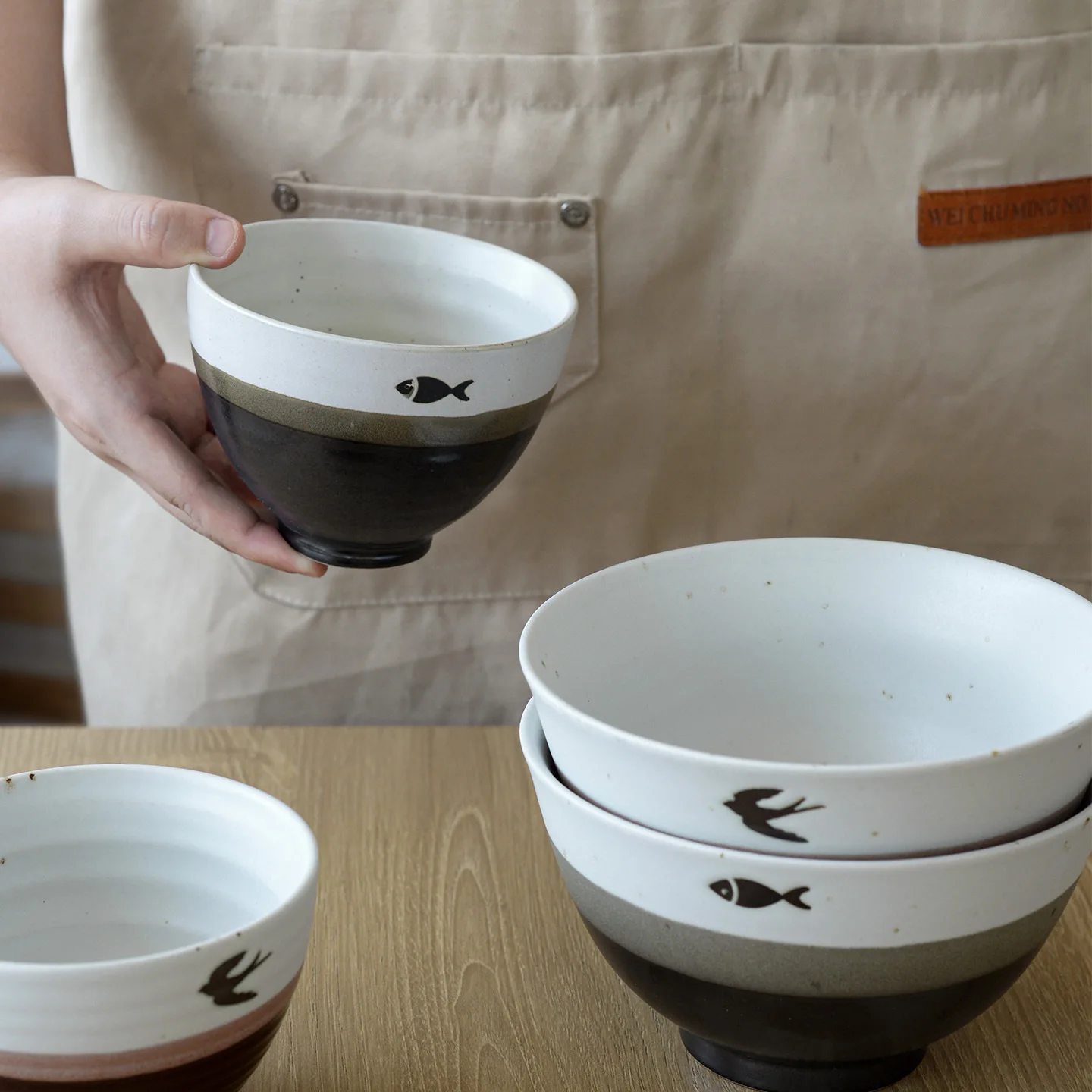 Beautiful‑looking Underglaze‑color Rice Bowls for Home Use High‑appearance‑value Soup Vegetable Bowls Household Tableware