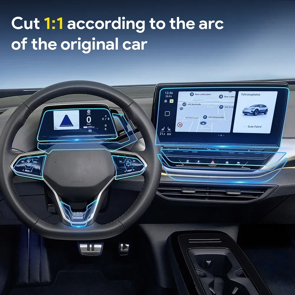 مركز وحدة التحكم والعتاد لوحة الملاحة شاشة بولي TPU الداخلية طبقة رقيقة واقية المضادة للخدش ل Volkswagen VW ID.4 Crozz GTX 2021-2024 #2