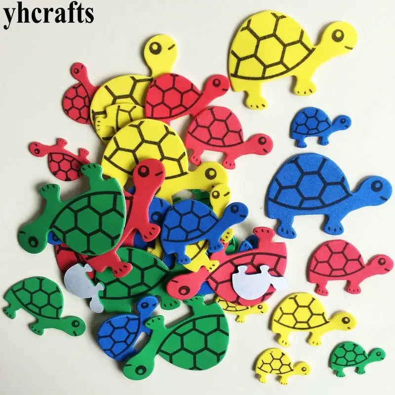 70 STKS Schildpad & Schildpad Schuimstickers Set Vroeg Leren Educatief DIY Craft Speelgoed voor Kinderkamer Decor Kleurherkenning