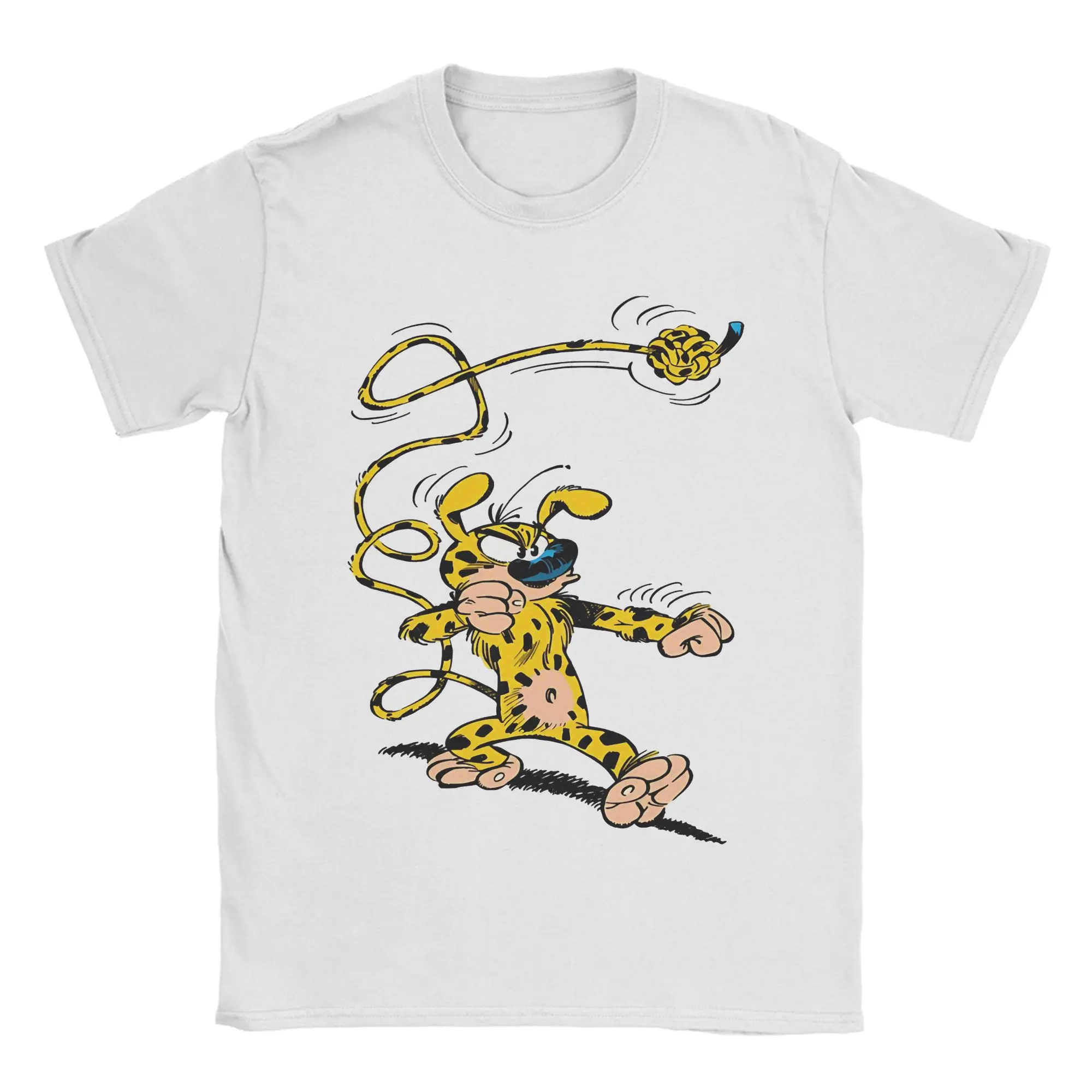 Harajuku Marsupilamis boxing Gaston Lagaffe Movie Cartoon  T Shirt Unisex 100%Cotton Short Sleeve  Crewneck Summer Tops