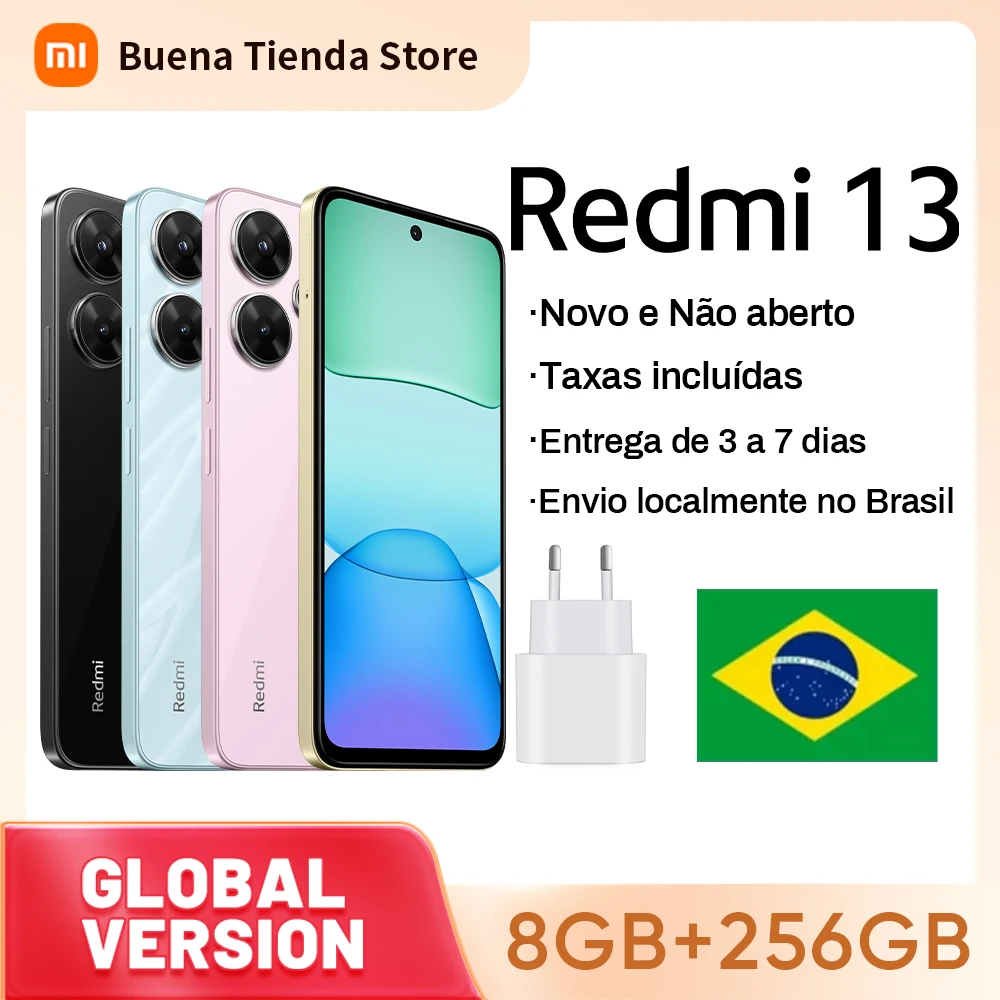 Smartphone Xiaomi Redmi 13 8 + 256GB Super Clara 108MP Camera MediaTek Helio G91-Ultra 6,79 