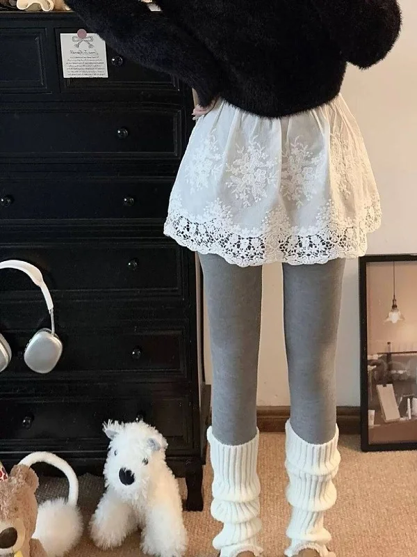 

Кружевная юбка больших размеров, модные многослойные базовые брюки, юбка трапециевидной формы с высокой талией для грушевого тела pes