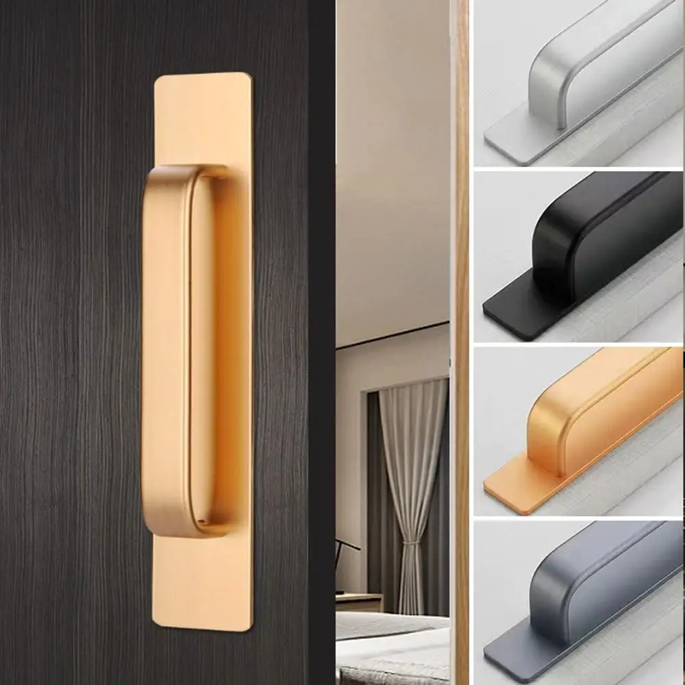 Sliding Barn Door Handle Pull Self-Adhesive Balcony Door Handle Aluminum Alloy Interior Door Furniture Handle Cabinet Hardware