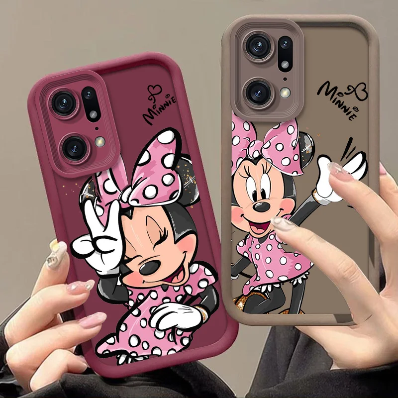 Disney Mickey Mouse For OPPO Reno 5 6 7 8 10 7Z 8T Pro Plus Find X3 X5 Pro 4G 5G Eyes Ladder Phone Case Silicone Funda Cover