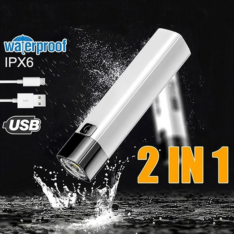 Mini Portable Super Bright LED Flashlight Household Long Range Outdoor Waterproof Lighting Strong Light Small White Flash Light