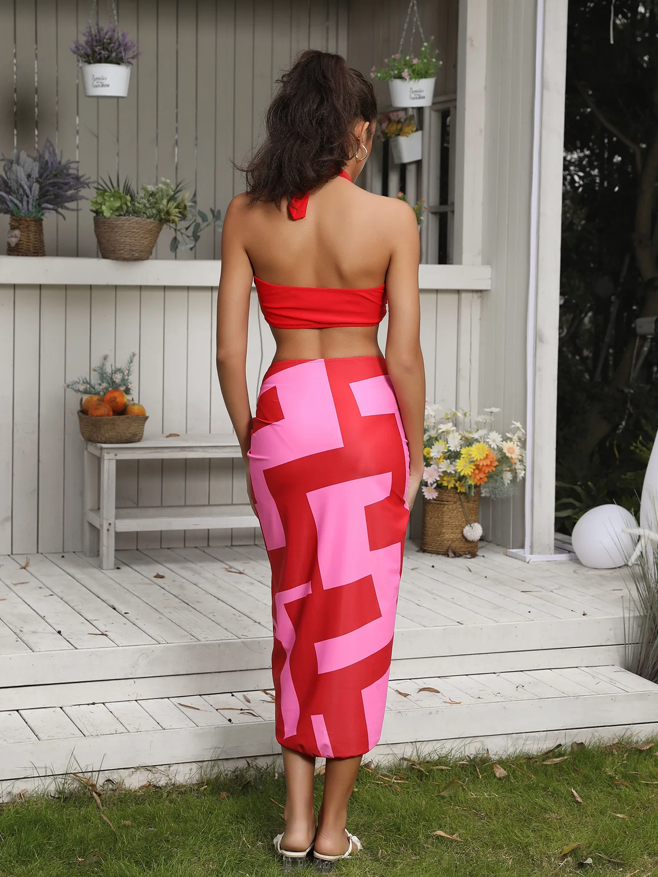 3 Piece Bikini Women Swimsuits 2025 Female Swimwear Beachwear Swimming Suit Bathing Suit Bikini Set Sexy Neck Hanging Biquini