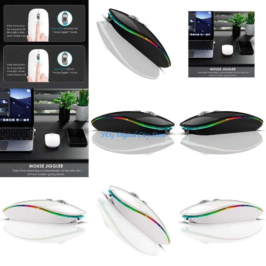 

U75B Portable Wireless Mouse with 2 Connection with Battery Rechargeable Mouse for Extended Use