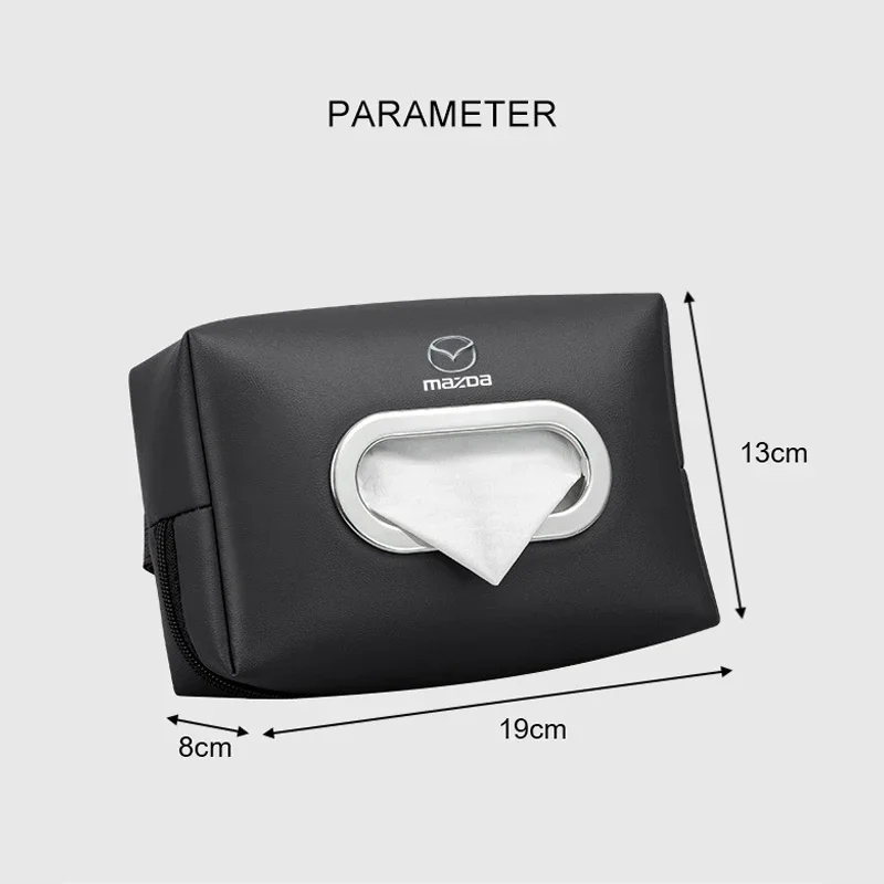 Caja de pañuelos interior de cuero para coche, bolsa de almacenamiento con reposabrazos para Mazda 3 6 RX8 RX7 MX3 Axela Atenza MX5 CX9 CX3 CX5 CX7