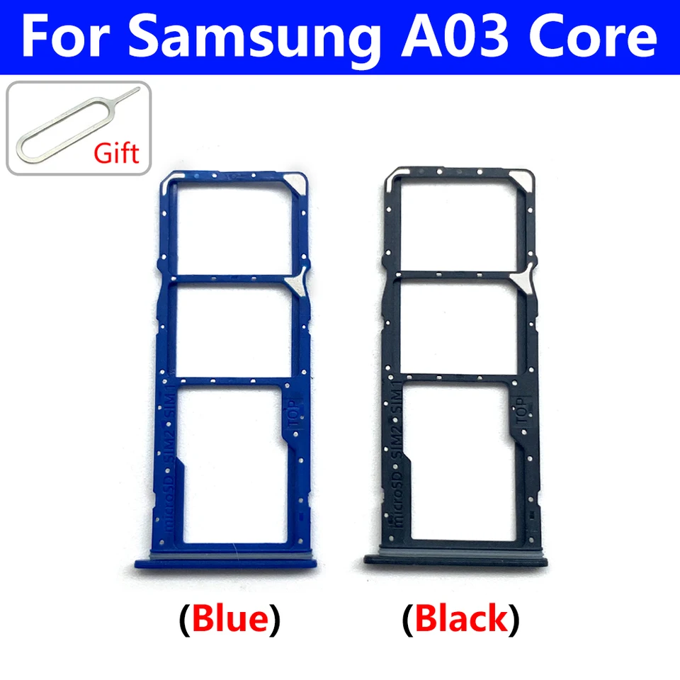 Bandeja de tarjeta SIM probada, soporte, ranura, cajón, adaptador, accesorios de reparación + pin para Samsung A02S A03S A03 Core 6